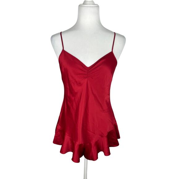 Victoria's Secret Sexy Satin Ruffle Skirted Romper Teddy - Picture 1 of 6